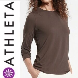 Athleta Outbound Long Sleeve Top In Walnut Size 1X NWT